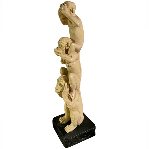 Vintage The Three Wise Monkeys See No Evil Speak No Evil Hear No Evil Resin - Picture 6 of 11